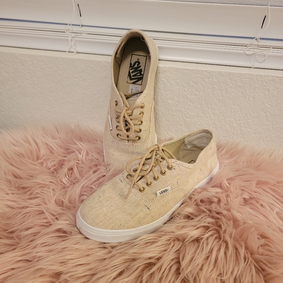 cream colored vans shoes
